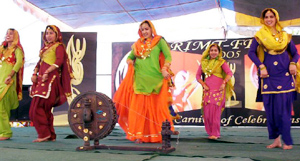 Students present giddha at RIMT inter-college competition at Mandi Gobindgarh on Tuesday