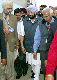Capt Amarinder Singh, Chief Minister, Punjab, takes a round of the executed development projects after inaugurating the first phase of the model village