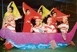 Students of Shri Ram Ashram School performing at a function 