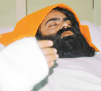 Bridegroom Harpreet Singh who is recuperating in CMC Hospital 
