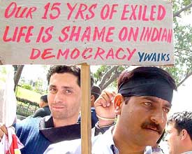 Kashmiri  Pandits protest against government's failure to rehabilitate their community
