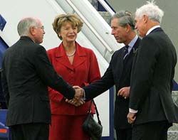 Britain's Prince Charles meets Australian Prime Minister John Howard