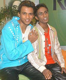 "Indian Idol" Abhijeet Sawant with runner-up Amit Sana