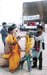 Kanak Reddy, a banana vendor who is a film enthusiast, inaugurated this years BYOFF in Puri