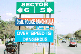 The new sign boards in Panchkula leave no room for advertisements. 
