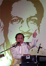 Pakistani gazhal singer Gulam Ali performs at a concert in Bangalore 