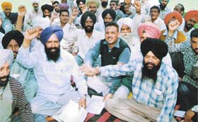 Postal employees at a meeting in Rajpura