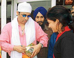 TV personality Shekhar Suman obliges fans during his visit to the city 