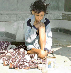 Anita, a mentally challenged woman, before being taken to the Civil Hospital in Ludhiana on Tuesday. 