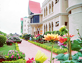The garden on the campus of The Gurukul, Sector 20, Panchkula, which was adjudged the best at Spring Fest on Thursday.