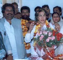Mrs Rani Beloria with her supporters after assuming the office of Deputy Mayor of the Jammu Municipal Corporatioon