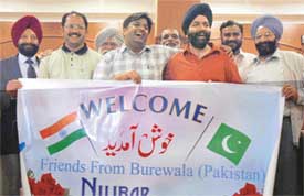 Pakistani cricket fans from Burewala being received in Ludhiana by Nilibar family which orginally hailed from the same village