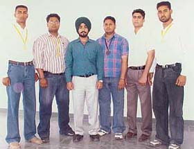 Medal winners of the Chandigarh Engineering College, Landran, at the PTU Inter-college Weightlifting meet