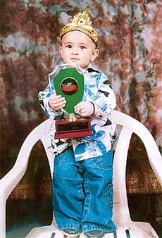 Pranav prides in his achievement after he won the healthy baby contest at Spring Festival, Panchkula