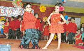 Students of Love Dale perform dance at the annual function on Wednesday
