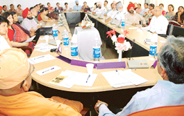 Participants at seminar Monk, media and men in Khaki: problems of moral degeneration, organised at Government College, Sector 46, Chandigarh, on Thursday. 
