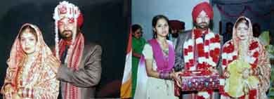 Accused NRI Manjit Singh Dhindsa with Baljit Kaur after the marriage ceremony in Amritsar on Monday