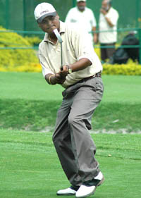 "Its perfect," is the reaction of Rafick Ali as he completes the 18th hole to return a seven-under card of 65 on the first day of the Hero Golf Chandigarh Open at the Chandigarh Golf Club