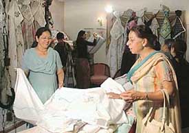 Visitors at Vanity Fair exhibition near Chandigarh on Saturday