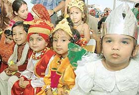 Children of Ashmah International School, Sector 70, Mohali, at a baby show and fancy dress competition on school campus