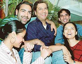 Members of the Scene Stealers group arrive in Chandigarh on Sunday