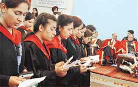Medical graduates take Hippocratic oath at the annual convocation of Christian Medical College and Hospital in Ludhiana