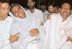 Relatives of  Mohammad Gulzar break into tears after he was declared brought dead at Government Medical College and Hospital in Chandigarh on Tuesday night. 