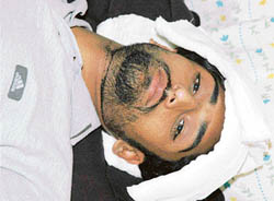 Harvinder Singh of Rachhin village, who was attacked by a group of youths near Pandori viilage, Sangrur, undergoing treatment at Dayanand Medical College, Ludhiana. 