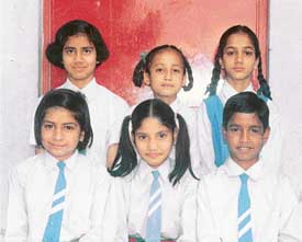 Students of MRD Model School, Mani Majra, who excelled Class V Scholarship Exam 2005, conducted by the UT Education Department.