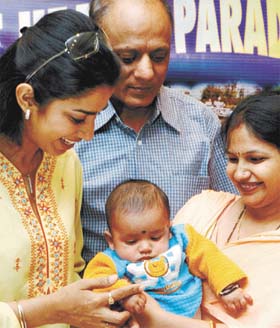 Former Miss India Manpreet Brar, Heart Care Foundation of India president Dr K. K. Aggarwal, during a health parade in the Capital