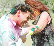 Punjabi pop singer Gursewak Mann plays Holi in Chandigarh