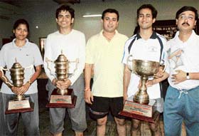 Winners of the inter zonal IA and AD Table Tennis Tournament at Sec-23, Chandigarh
