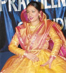 London-based kathak dancer Richa Gupta performing at Pracheen Kala Kendra in Sector 35