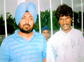 Paramjit Singh Randhawa with former Indian hockey captain Dhanraj Pillai