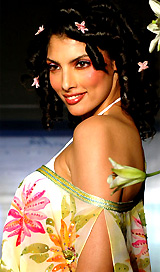 A glitzy model launching Mandira Wirks creation at a fashion show in the Capital on Wednesday