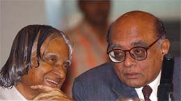 President A.P.J.Abdul Kalam with Mr R.Chidambaram, Principal Scientific Adviser to the Government of India, during the release of definitive postage on International Year of Physics 2005 in New Delhi on Thursday. 
