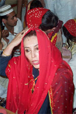 Former Pakistan Prime Minister Benazir Bhutto inside the Ajmer Sharif dargah in Ajmer on Friday.