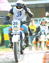 One of the participants waves during the 18th edition of SJOBA rally that started from St Johns School, Sector 26, Chandigarh, on Sunday.