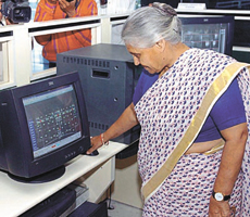 Chief Minister Sheila Dikshit after the inauguration of Delhi's first Information Technology Park in East Delhi on Saturday.