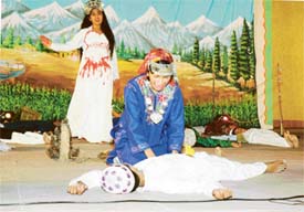 Students perform during the Jashn-e-Bachpan function at Delhi Public School, Ludhiana, on Monday
