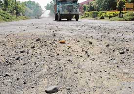 Potholes dot roads separating Sectors 33 and 34, and Sectors 39 and 40 in Chandigarh