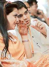 Partibha Advani, daughter of BJP National President L.K. Advani, and Varun Gandhi, son of Maneka Gandhi, at the BJP National Executive meeting of the party at Ambedkar Stadium in New Delhi on Wednesday.  