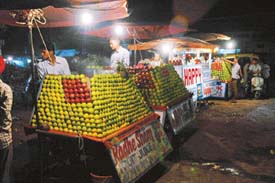 A view of the food street of Phagwara.