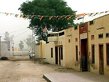 A view of a deserted road at Teja Khera