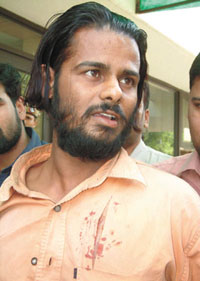Feroz Khan, accused in the kidnapping case, in police custody in the Capital on Saturday. 