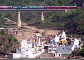 The final trial run of the Jammu-Udhampur rail link being conducted on Saturday