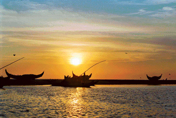Sunset for these fishermen marks the end of a working day but for the visitors, it is an unforgettable sight