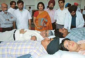A blood donation camp held at Chandigarh Engineering and Technology College, Sector 26, Chandigarh