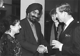 Dr Narinder Singh Kapany with Prince Charles