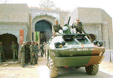 The Army moving out of the Gobindgarh Fort 